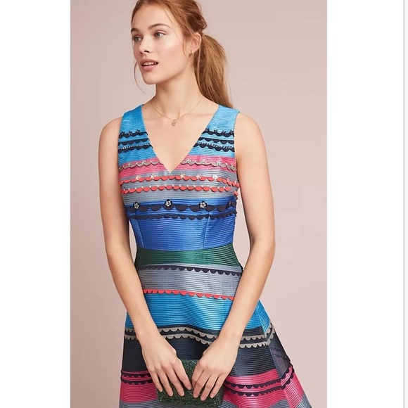 Anthropologie Dresses & Skirts - Anthropologie Diane Graphic Striped Midi Dress XS New